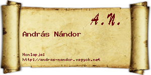 András Nándor névjegykártya